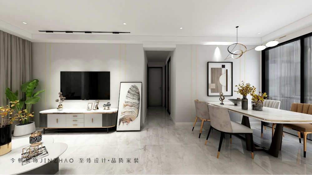天山熙湖現(xiàn)代簡(jiǎn)約風(fēng)格客廳裝修效果圖